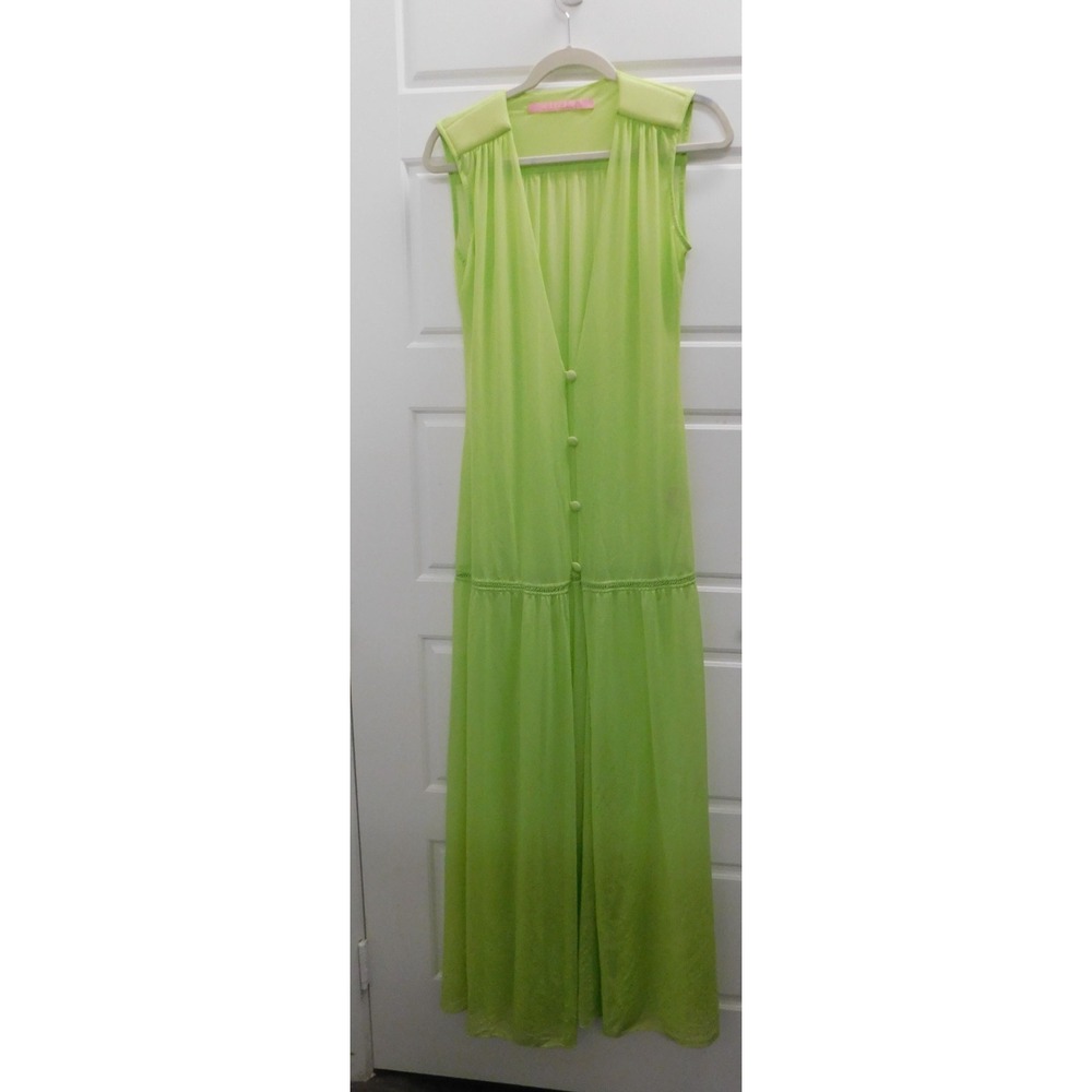 GAPAZ Green Sheer Sleeveless Long Cover-up Dress sz‎ P